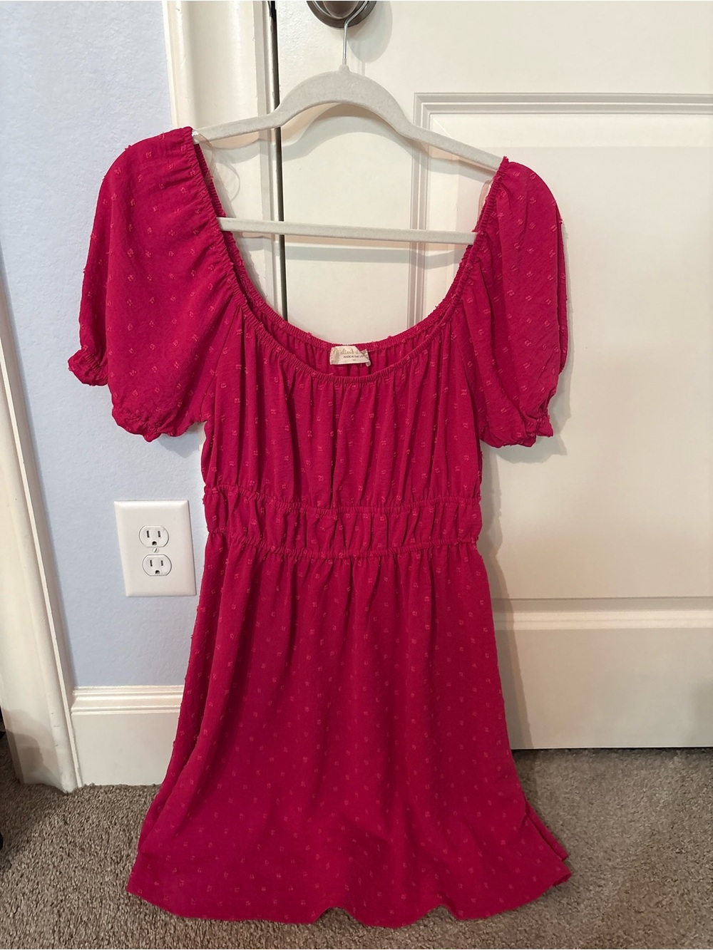 Altar'd State Hot Pink Textured Short Dress